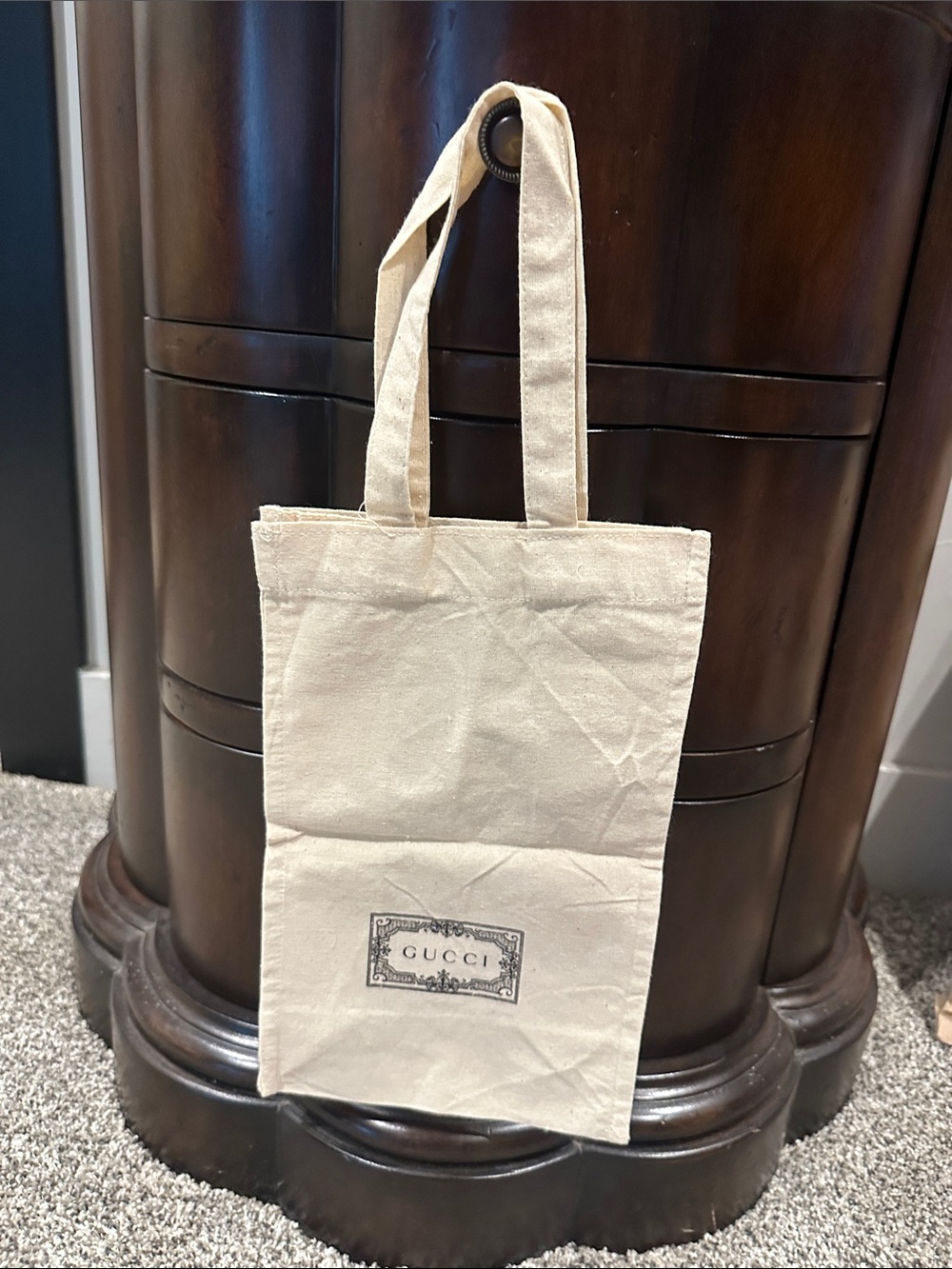 Small Gucci Cream Canvas Tote with Logo Patch